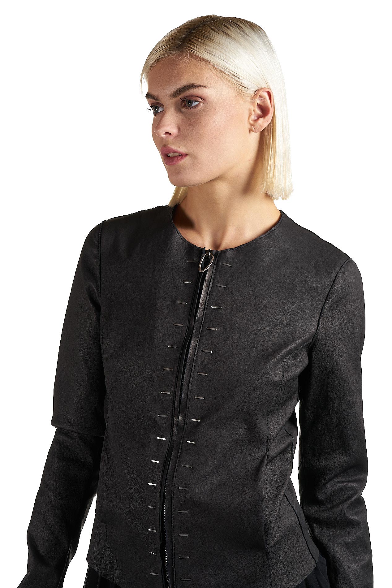 DANIELE BASTA LEATHER AND SILVER JACKET 